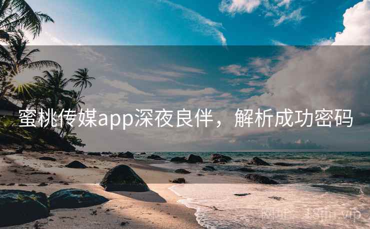 蜜桃传媒app深夜良伴，解析成功密码